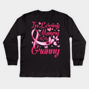 In Loving Memory Of My Granny Breast Cancer Awareness Kids Long Sleeve T-Shirt